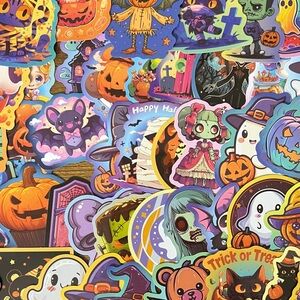 50pc Cute Halloween Sticker Set 🎃 Kawaii Spooky Vinyl Bundle